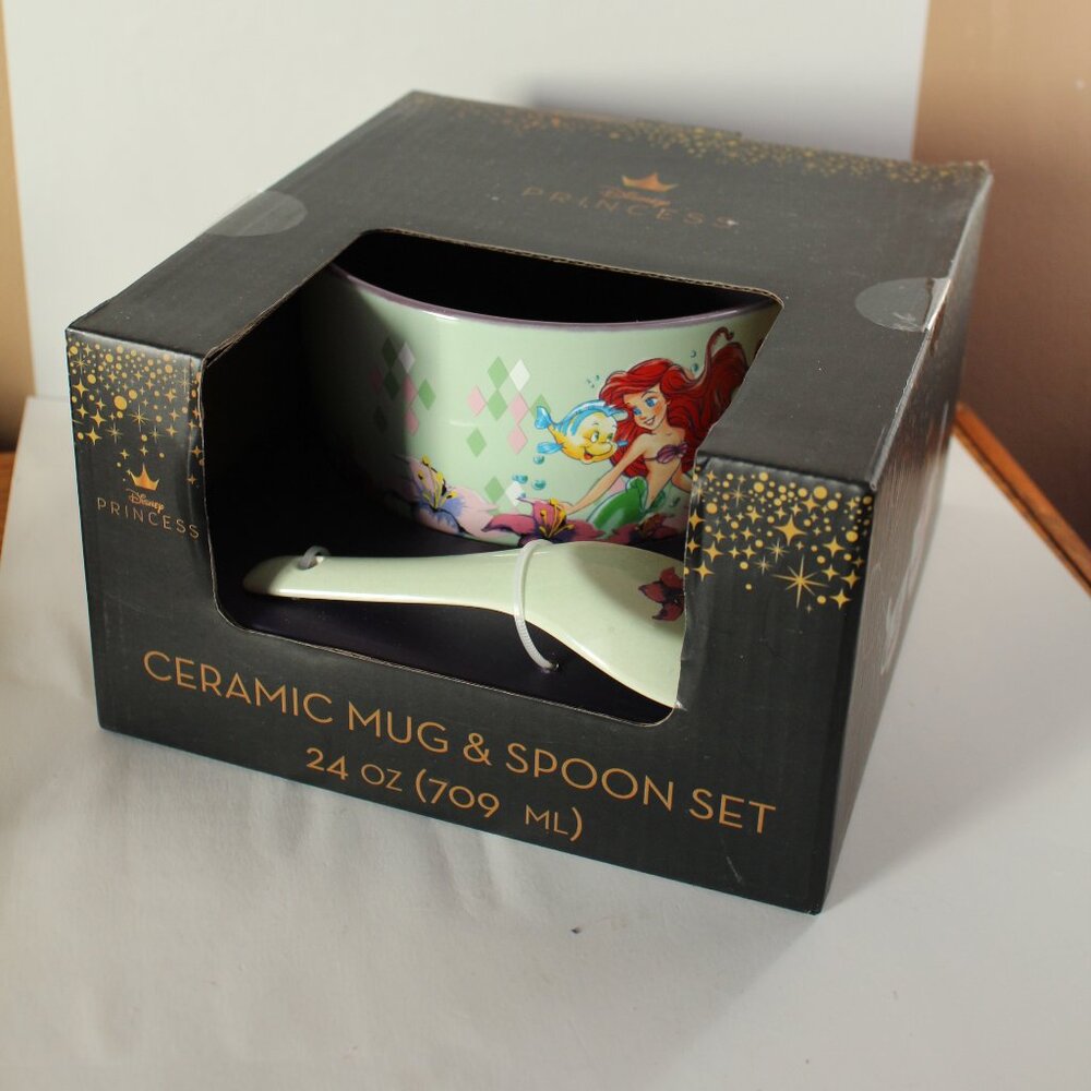 Disney Ariel Soup Mug & Spoon Set 24OZ Jumbo